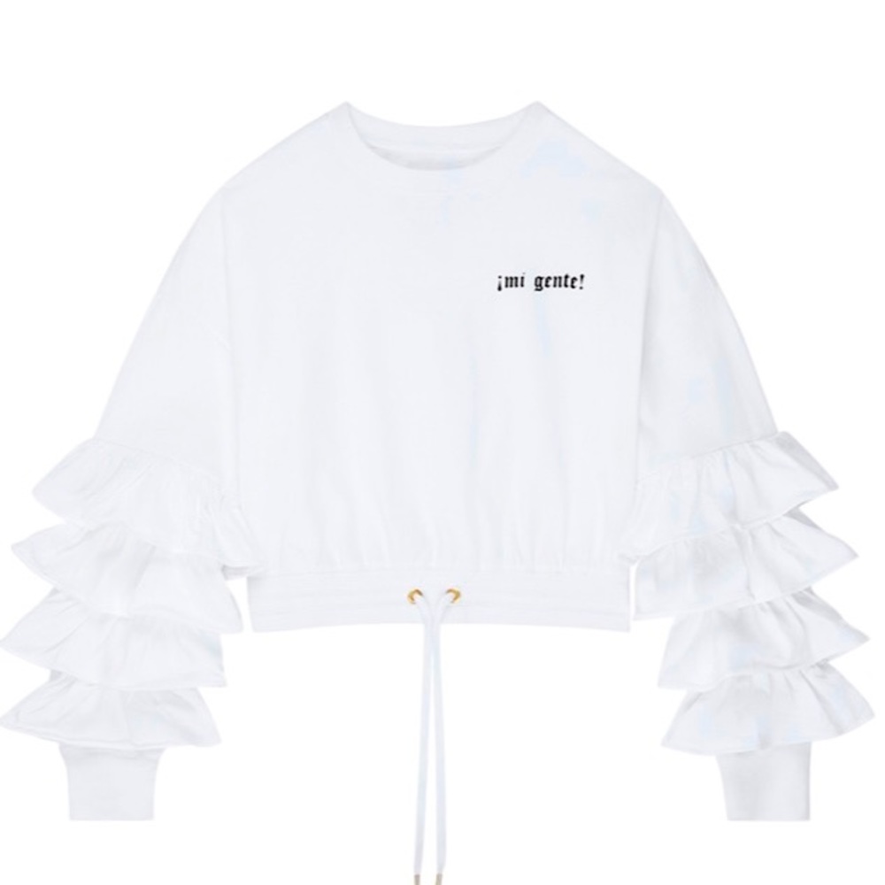 Mi gente converse ruffle crop top sweater ‼️Sold‼️